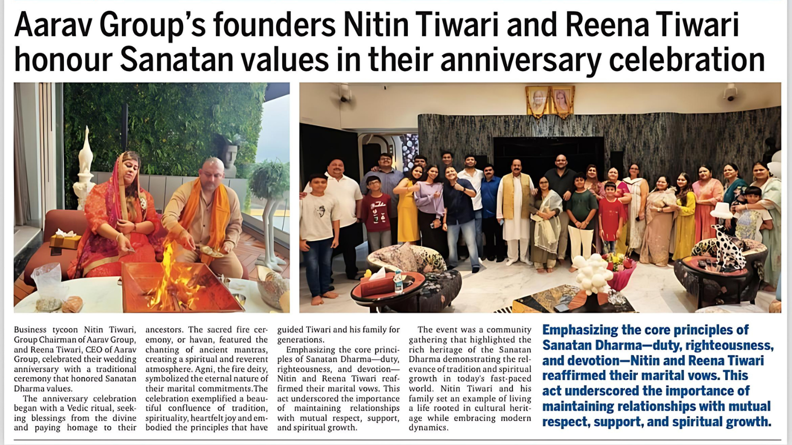 Shri Nitin Tiwari acknowledges the Indian News-Media-Houses for celebrating his Wedding Anniversary by covering Numerous Congratulatory wish posts